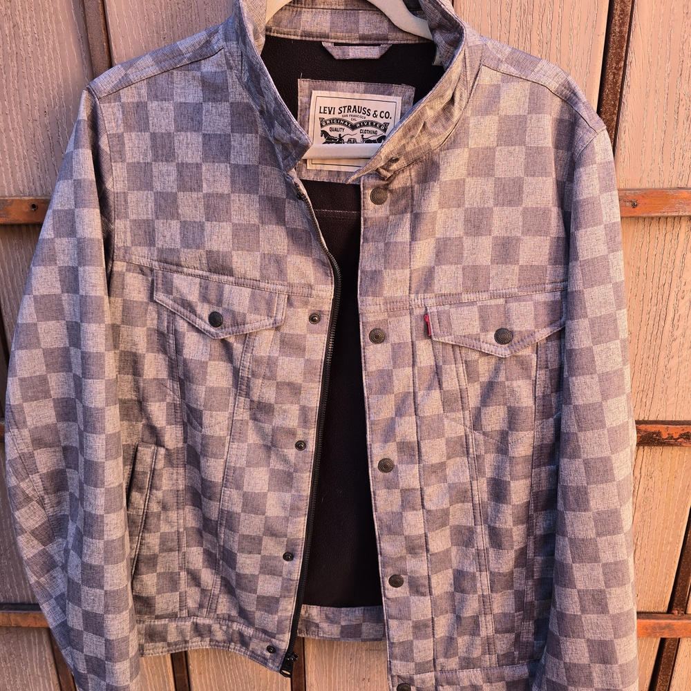 Levi's Black and Gray Checkered Men's Jacket